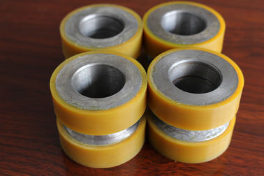 Yellow High Density Polyurethane Wheels Heavy Duty Coating Rollers Wheels Replacement