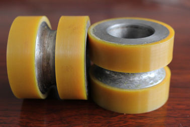 Yellow High Density Polyurethane Wheels Heavy Duty Coating Rollers Wheels Replacement