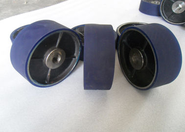 Aging Resistant Industrial Blue PU Polyurethane Coating Wheels / Polyurethane Wheels with aluminum