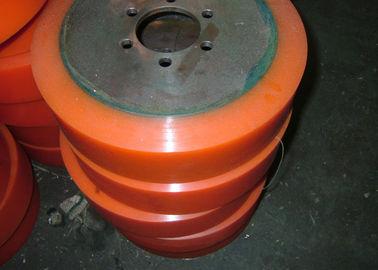Aging Resistant Industrial Red PU Polyurethane Coating Rollers Wheels / Polyurethane Wheels