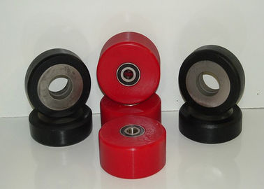 Aging Resistant Industrial Red PU Polyurethane Coating Rollers Wheels / Polyurethane Wheels