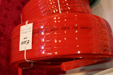 Red Polyurethane PU extruded belt Hardness 90A Tear Strength